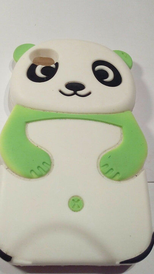 For iPhone 4 4s Green Panda Bear 3D Silicone Rubber Gel Skin Phone Case Cover