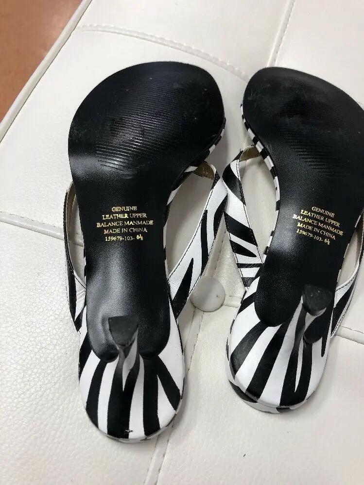 Collin Stuart Zebra Print Thong Slides 6.5 by Colin Stuart