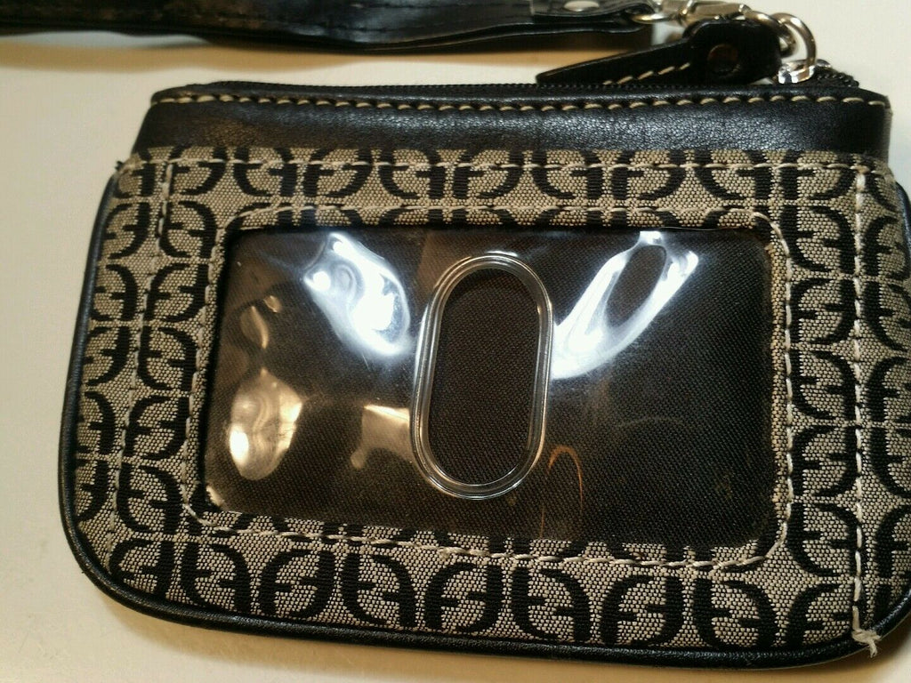 Fossil black and gray signature canvas with leather trim