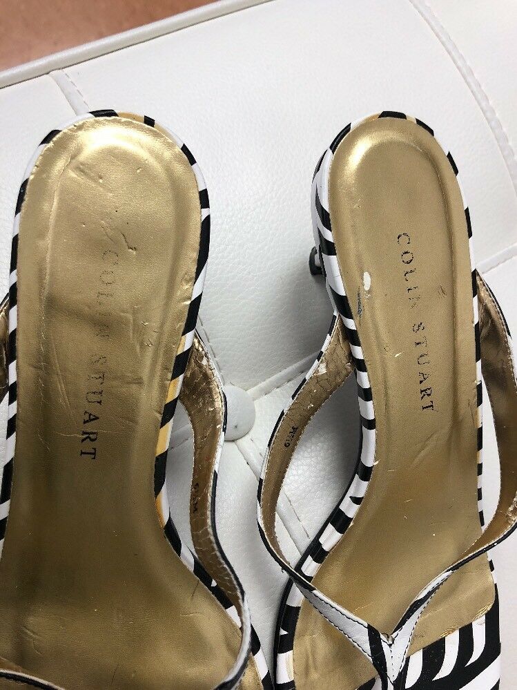 Collin Stuart Zebra Print Thong Slides 6.5