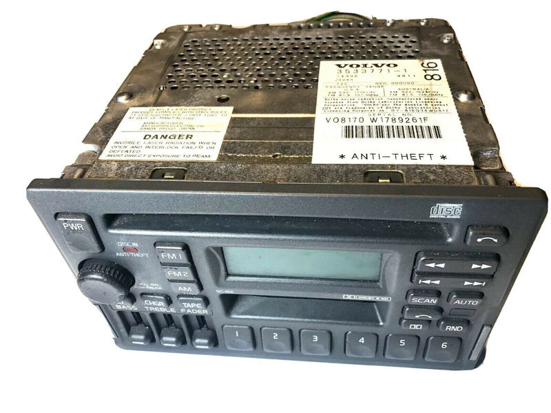 1997 VOLVO V79 RADIO CD CASSETTE PLAYER #V-7 *RADIO CODE  OEM WITH CODE