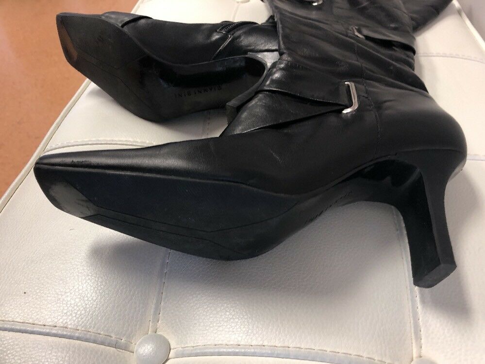 Mint in the Box Giani Bernini Memory Foam Black Leather Boots Sz8.5Med. VGC