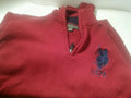 100% US Polo Assn Sweater Big Pony Size Large L 1/4 Zip Red Pullover Sweatshirt