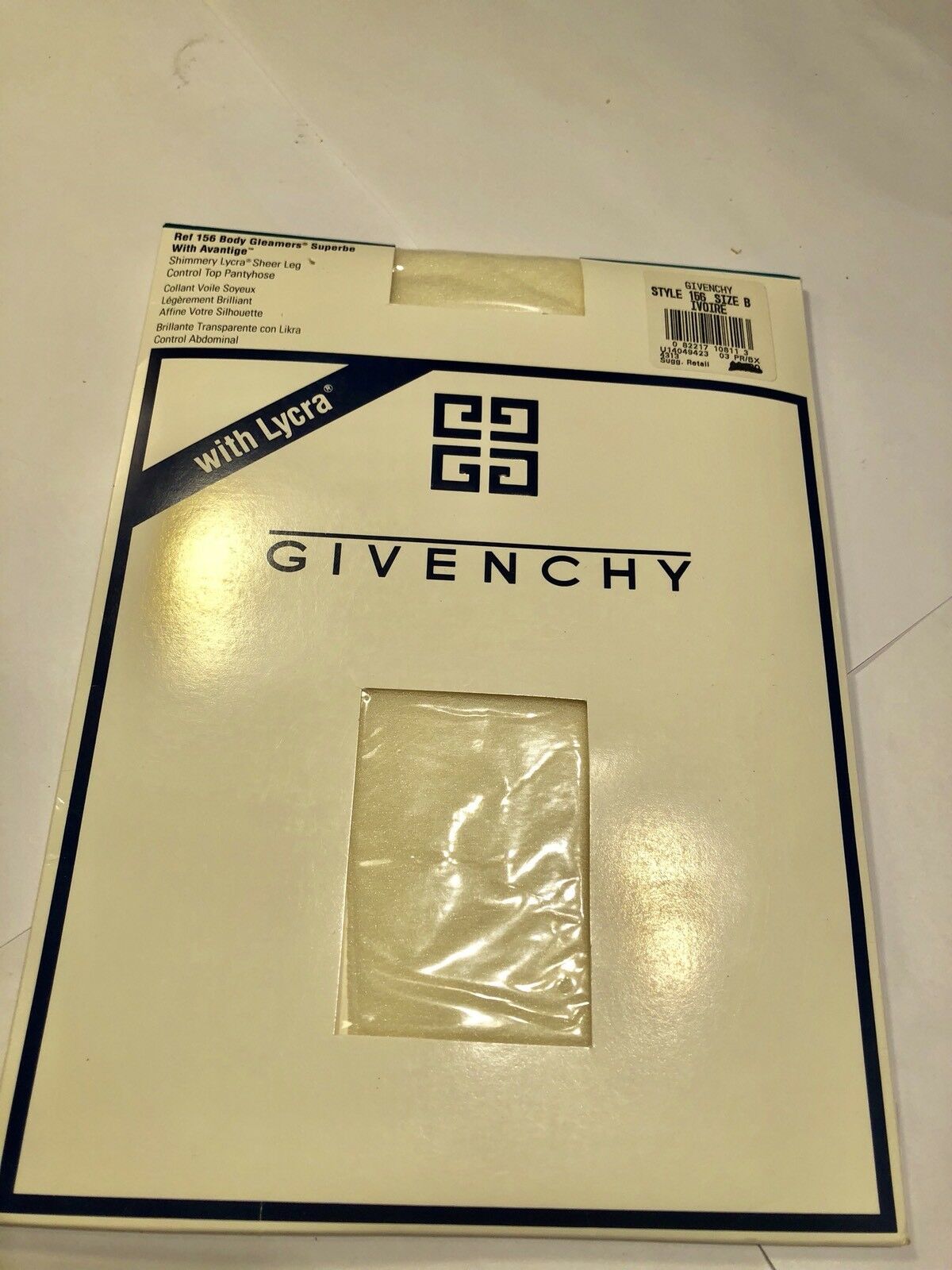 GIVENCHY With Lycra STOCKING #156 COLOR:Ivoire Sizeb