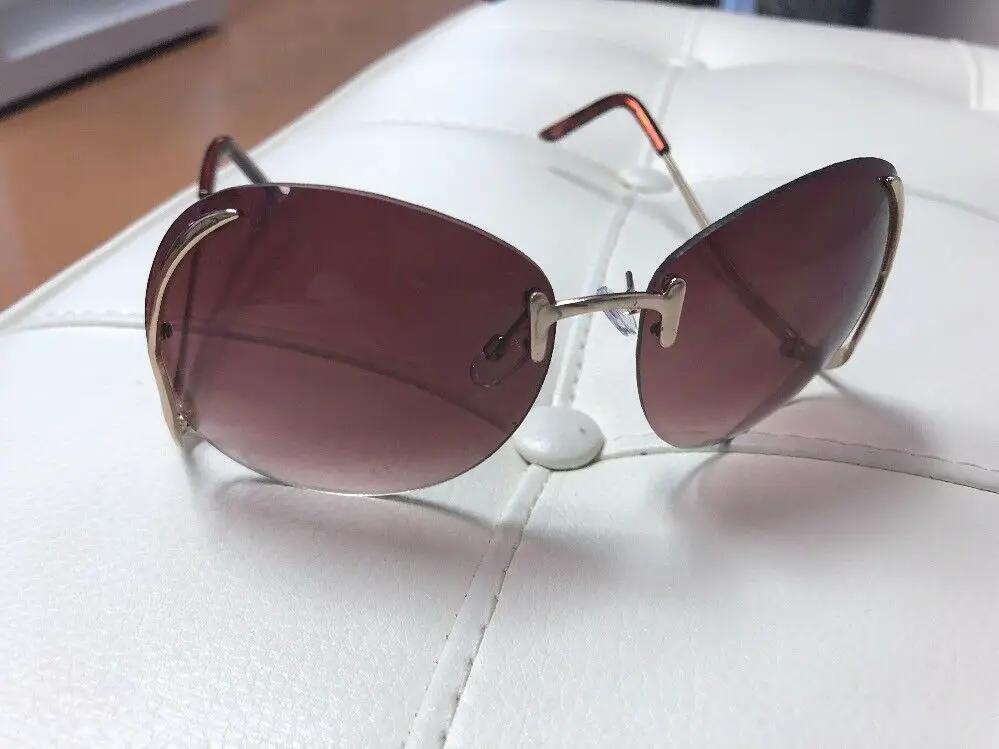 70's Vintage Oversized Rimless Large Round Clear Lenses Women Big XXL Sunglasses by Fashion Deal
