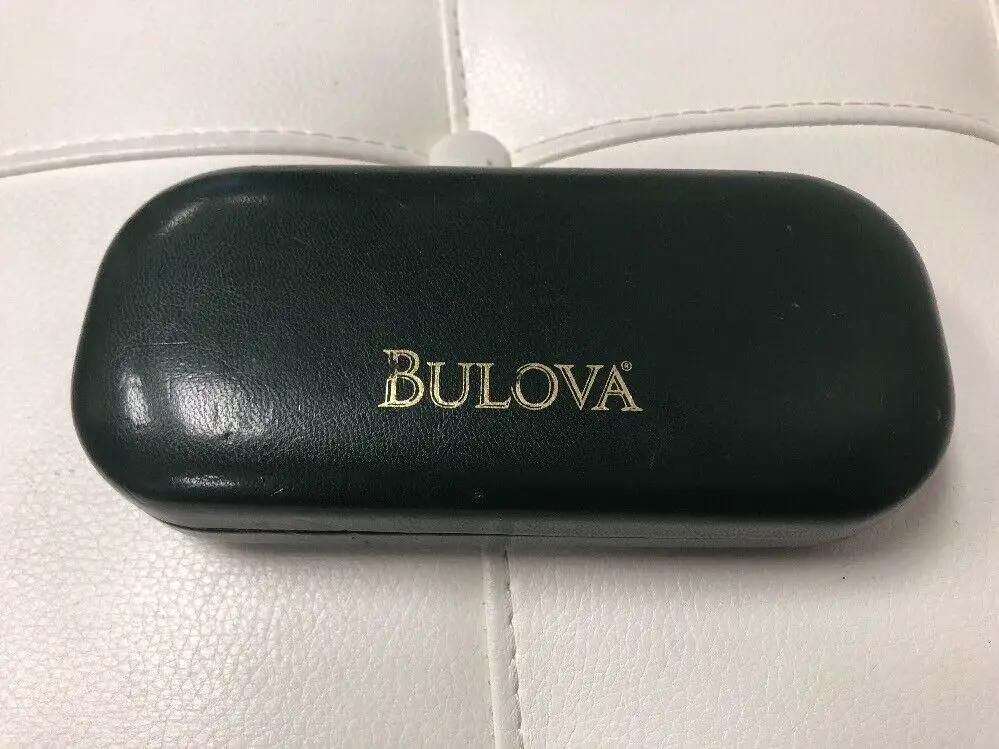 BULOVA Gray Sunglass Empty Case ONLY Eyeglass Clamshell White by Bulova