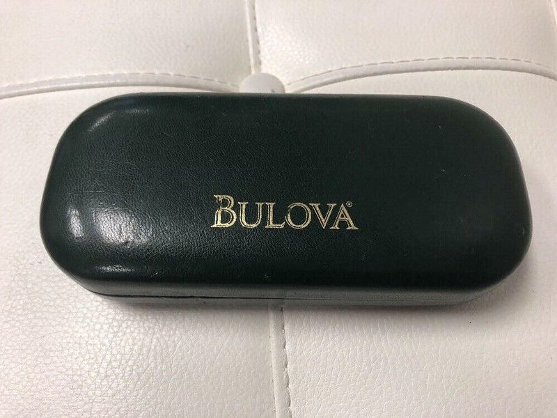 BULOVA Gray Sunglass Empty Case ONLY Eyeglass Clamshell White