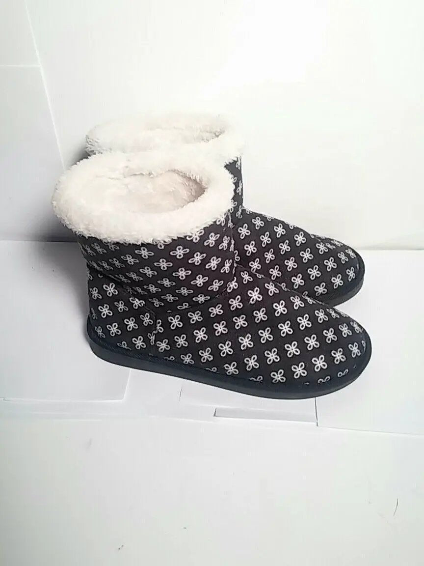 VERA BRADLEY Mini Concerto Cozy Slipper Booties Sz. 7-8; MEDIUM. NAVY BLUE/WHITE by Vera Bradley