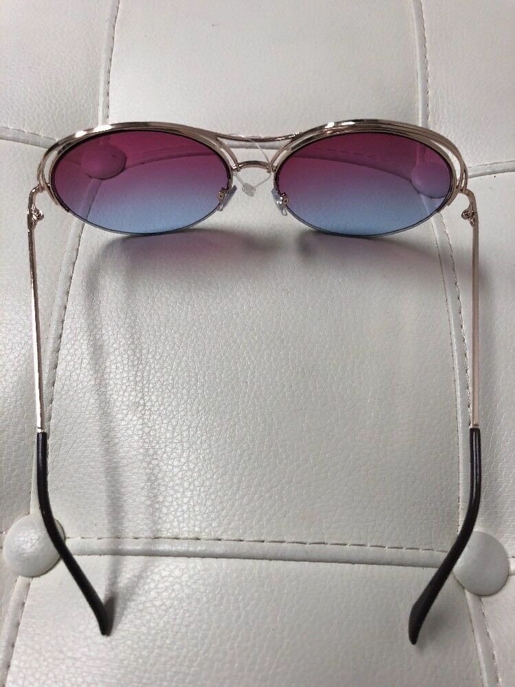 Round Oversized Gold Rim Sunglasses