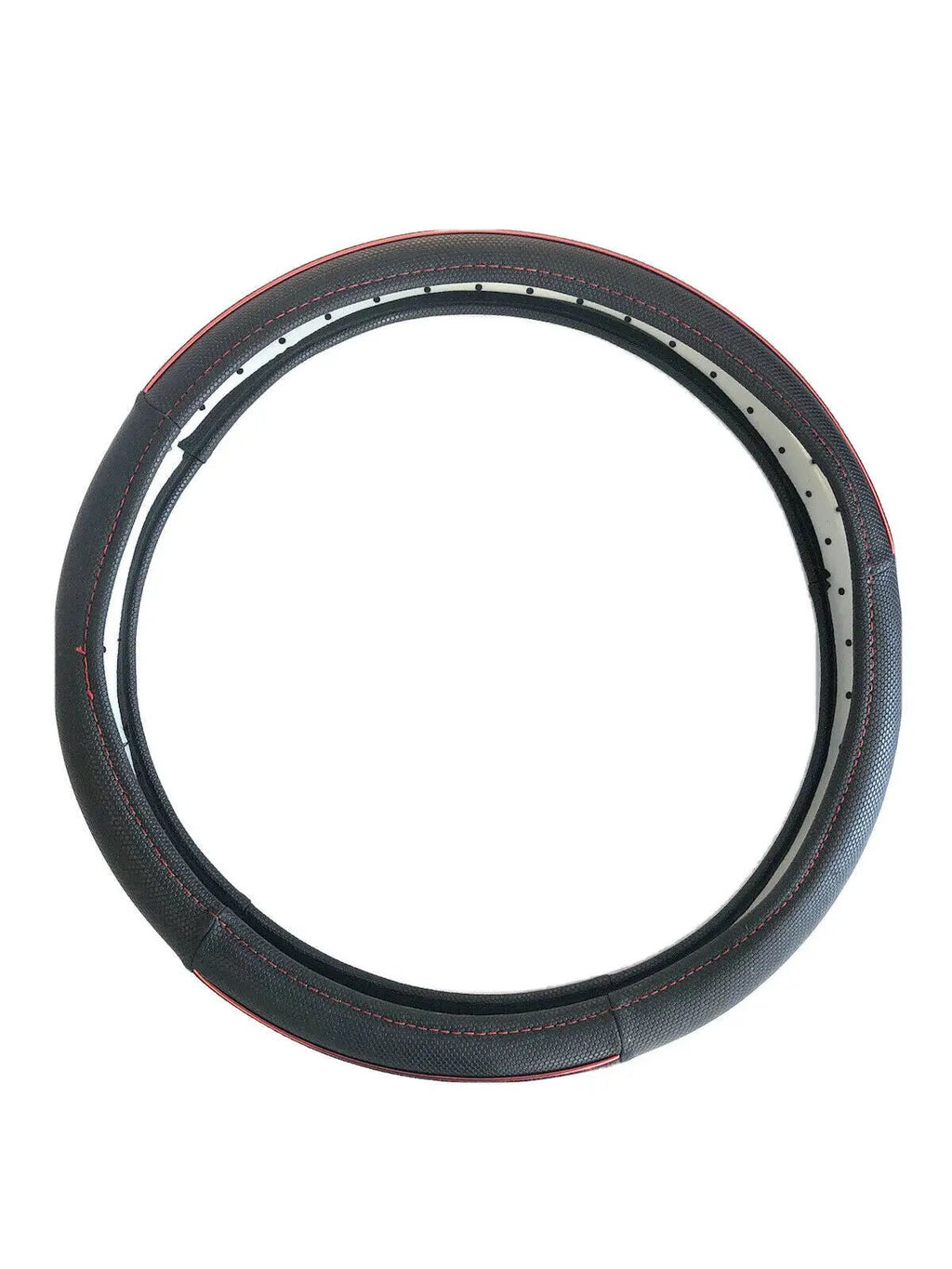 Leather Steering Wheel Cover With Red Stitching by Unbranded