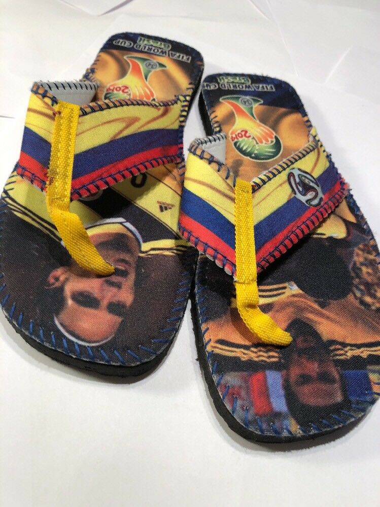 NEW USA Flag FIFA World Cup Brasil Adult Beach Flip Flops Sandals Kids Size 34