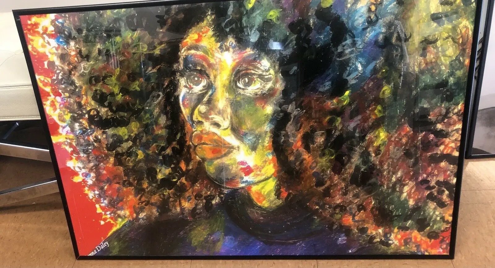 Colorful Blessings afro hand painred impresionist style painted print 24/36 by DALEY1DEALS,LLC.
