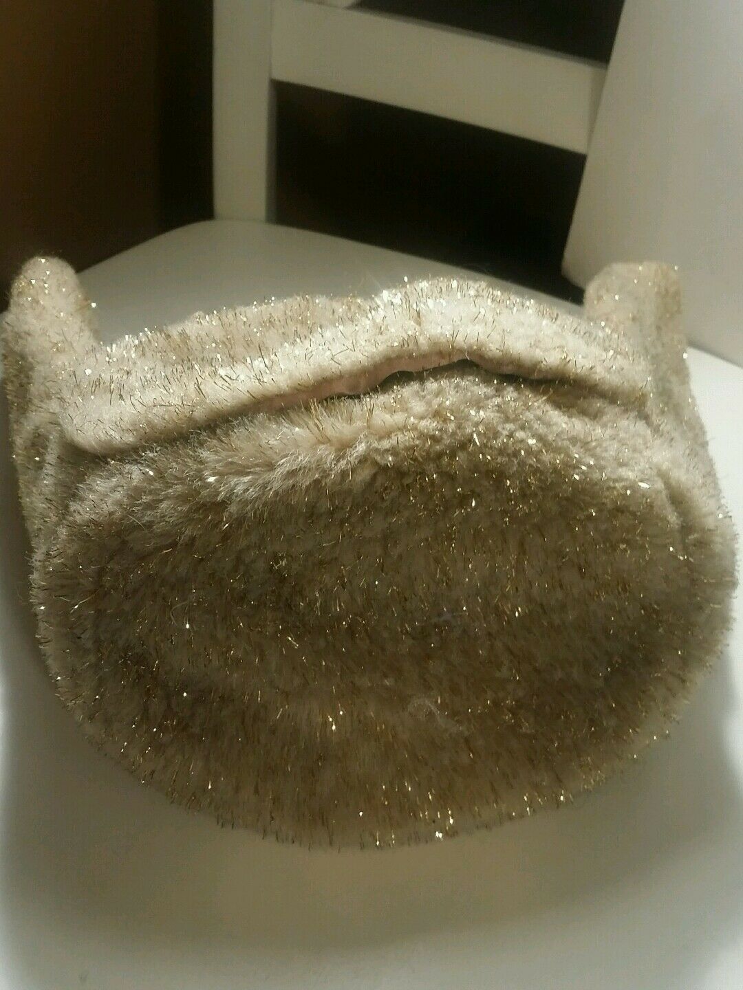 OLD NAVY Trapper Bomber Faux Fur Metallic Hat Small Medium M S Winter