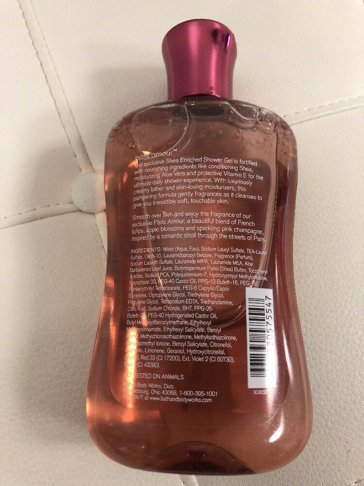 BATH & BODY WORKS ~ PARIS AMOUR  ~ SHOWER GEL WITH SHEA & VITAMIN E~ 10 OZ