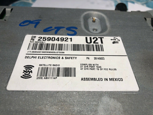 2008 CADILLAC CTS RADIO RECEIVER CD SATELLITE 25904921