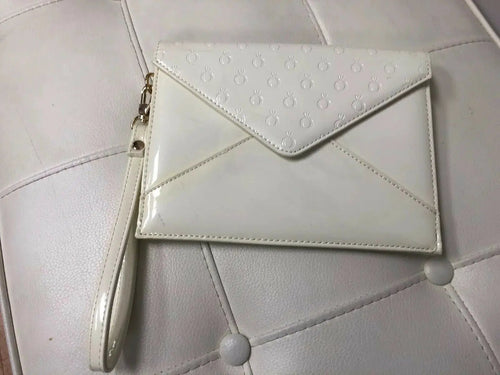100% AUTHENTIC PANDORA "O"CROWN VANILLA WRISTLET/CLUTCH HANDBAG PURSE "PRE-OWNED by Pandora Jewelry