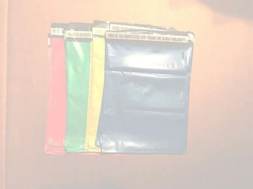 100 -10x13 COLORs MIXED-Yellow/Blue/Green/Pink Flat Poly Mailers, Shipping Bags by Unbranded/Generic