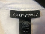 Ashley Stewart Size 18/20 hooded white linen jacket