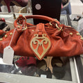Love Moschino Barrel Hand bag women Orange lined interior Studded by Love Moschino