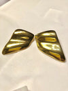 Vintage Napier Gold Tone Square Modernist Clip On Earrings