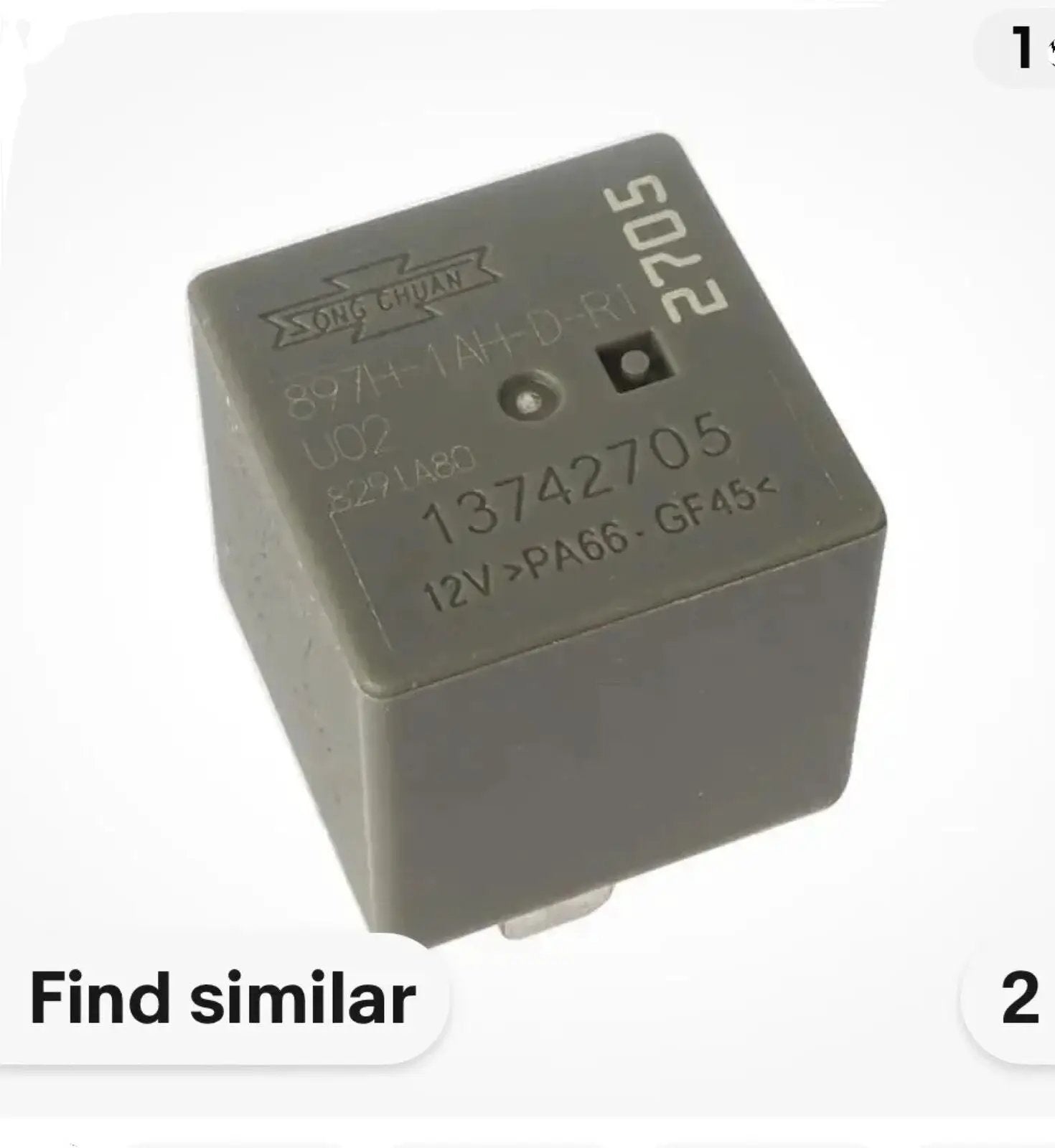 897H-1AH-D-R1 U02 12VDC 13742705 13306943 Automotive Relay 5 Pins by SONG CHUAN