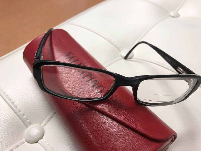 Valentino Women's Eyeglasses V Black Marble Frame Italy 49[]15 135