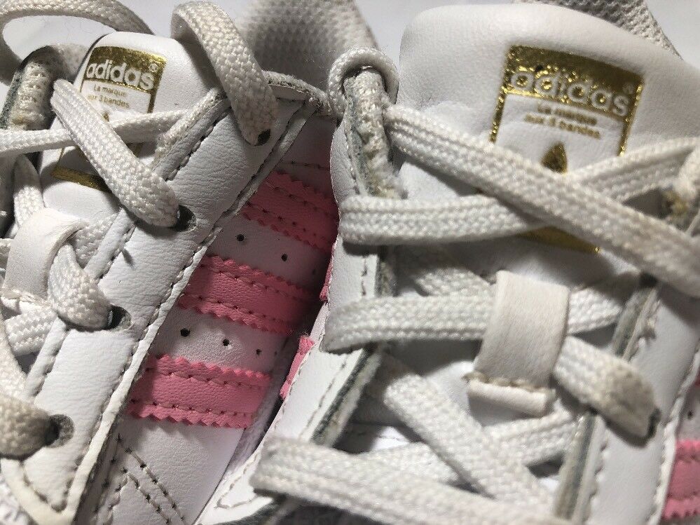 Toddler Pink And White Superstar Adidas Size 3