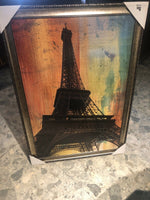 Large 38 1/2x 27in  Eiffel  Tower  Paris Multi Color Gorgeous Frame Love It!