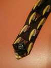 Oscar de la renta mens 100% Silk fabric tie chocolate multi colored design