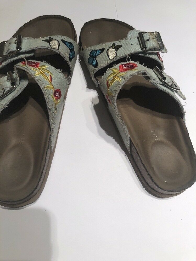 Madden Girl Brando Women US 6 Floral Jean Slides Sandal Pre Owned