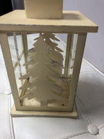 Christmas Woodland Lantern Candle Holder Pre-Lit Lighted Metal Batteries Not Inc