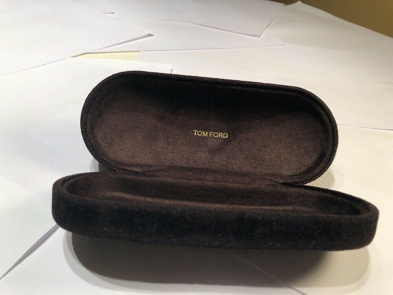 TOM FORD Signature Brown Velvet Hard Shell Eyeglasses Sunglasses Case Italy Auth