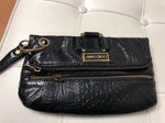 Black Patent Leather  Wristlet Organizer Clutch Purse Bag 11”x5”