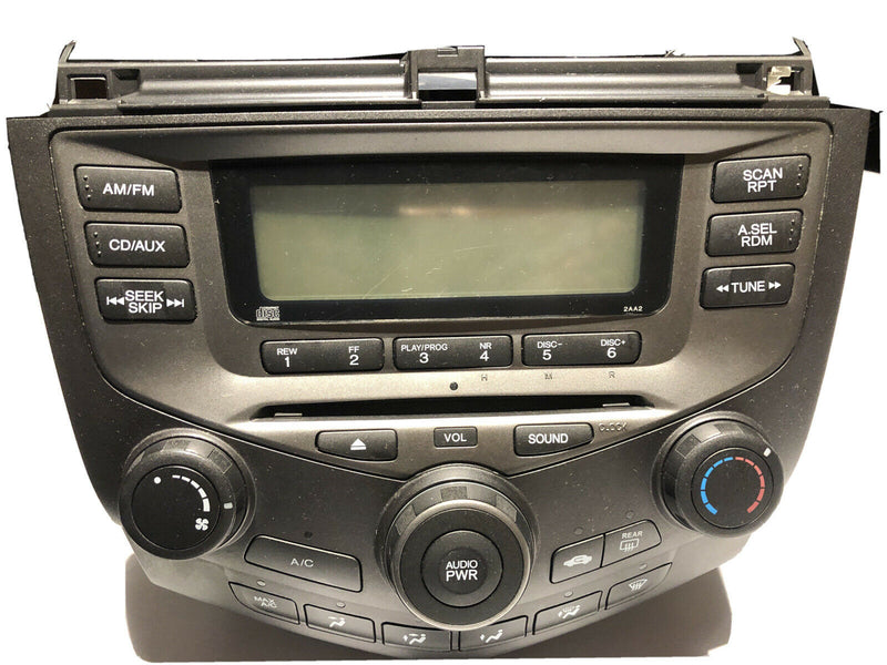 Audio Equipment Radio Am-fm-cd Single Disc AC Sedan Fits 03-07 ACCORD 740891