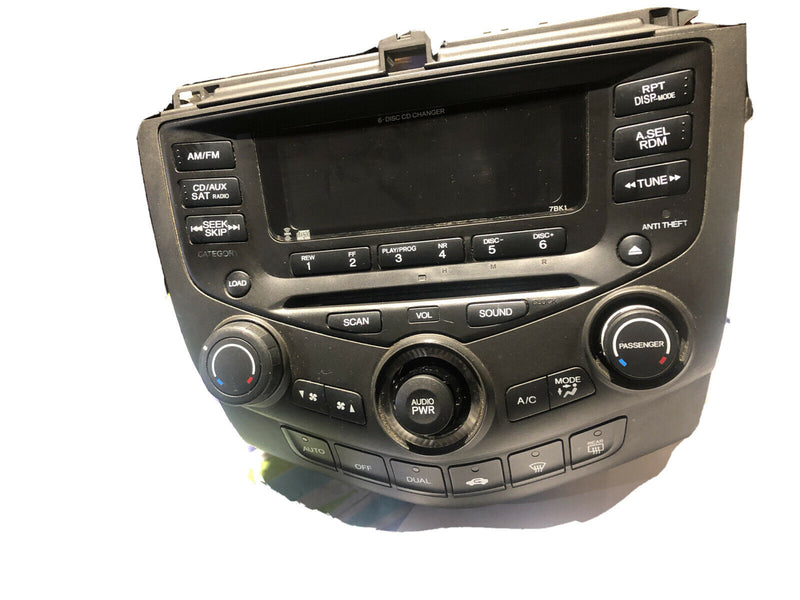 HEATER AC CONTROL CD PLAYER 6 DISC HONDA ACCORD 04 05 06 07 39050SDAL502 7BK1