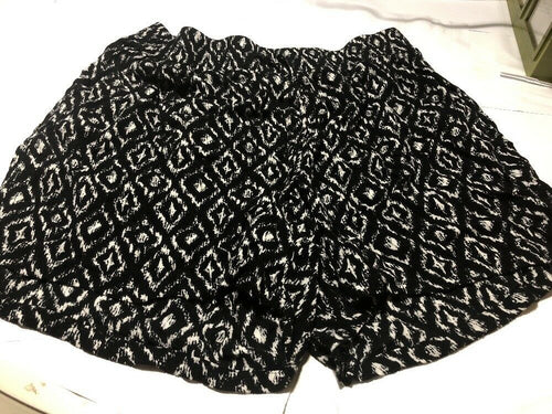 Youth Black And White Tribal Print Drawstring Shorts Xl