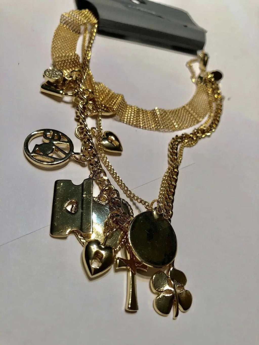 Express Gold Charm Multi Layered Charm Necklace by Express