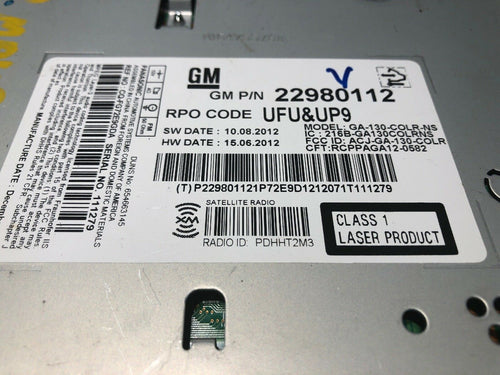 2013 Chevy Malibu RADIO AM-FM,CD, 22980112