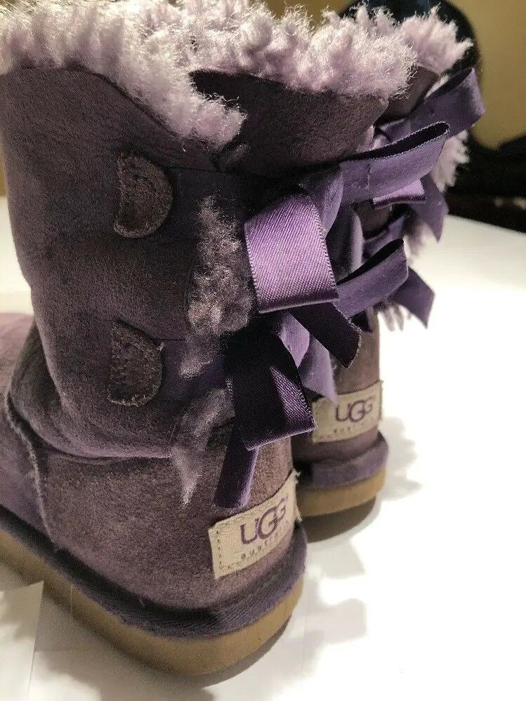 UGG Australia Girls Purple Bailey Bow Boots Size 1 by UGG Australia