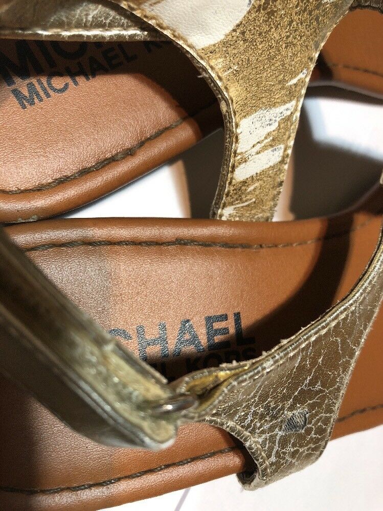 Michael Kors Youth Gold Bling Thong Sandals Size2