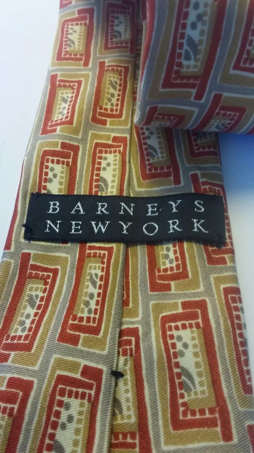 MEN NECK TIES 100% ITALY grey black . BARNEYS NEW YORK by DALEY1DEALS,LLC.
