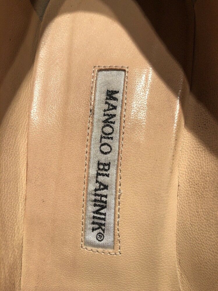 Manola Blahnik Size 41.1/2 Leapord Print  Peep Toe Shoes/10.5