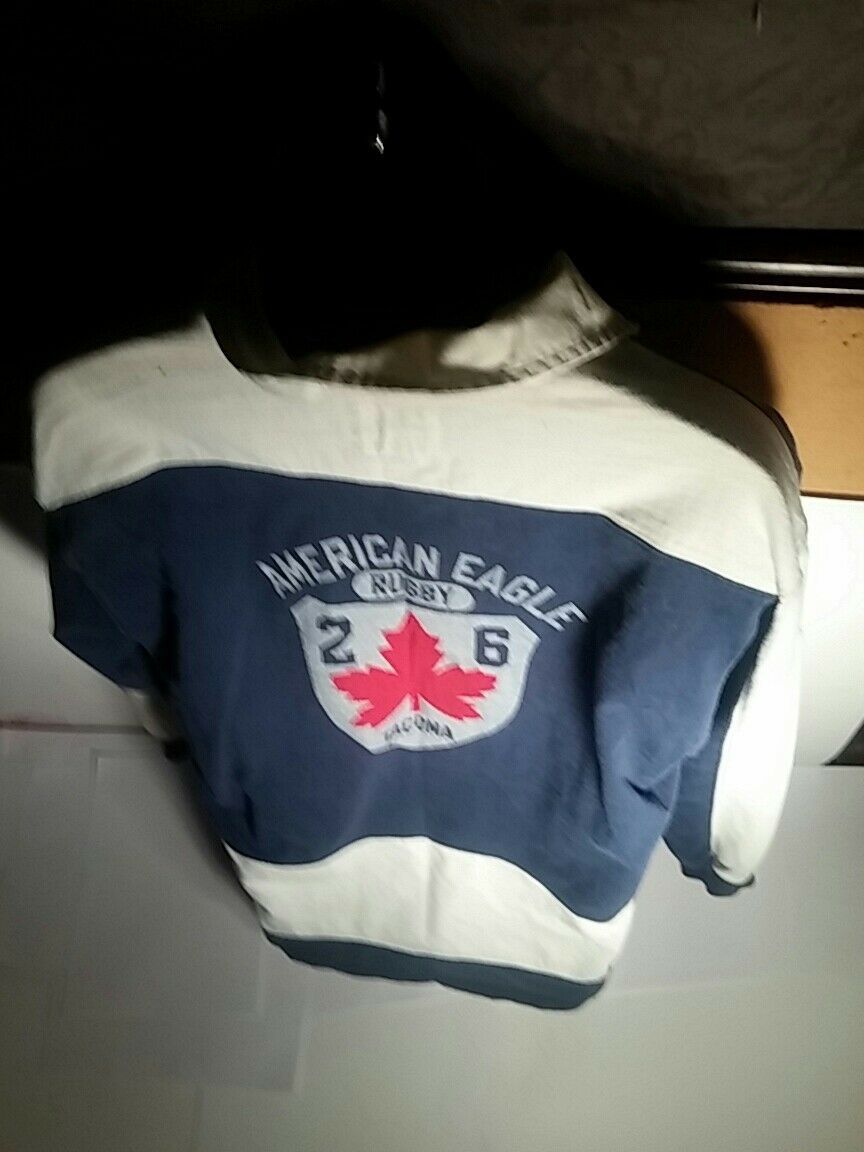 100% Cotton American Eagle Outfitters, sz. large Vintage Rugby sweater, RN54485.