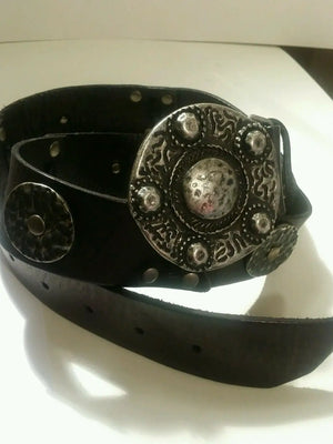 limited express genuine black leather with silver hardware size m