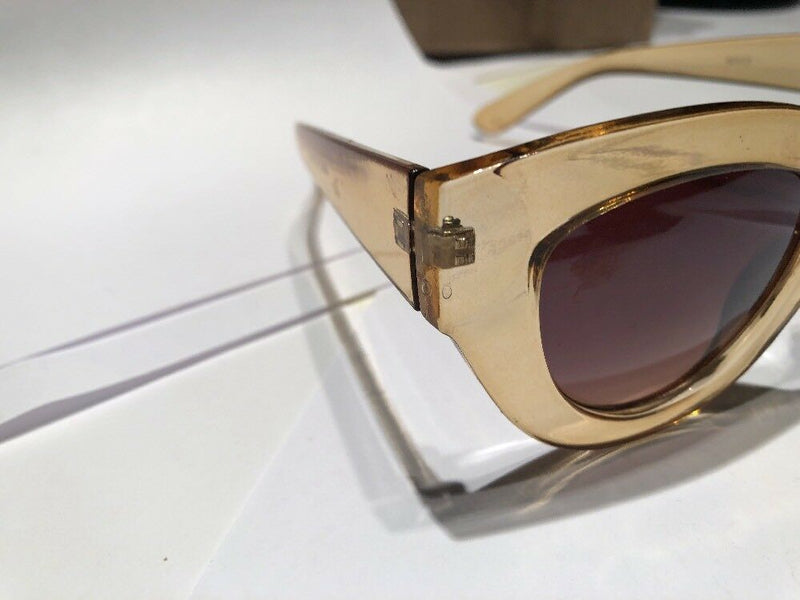 Retro Cat Eye Transparent Peach Sunglasses