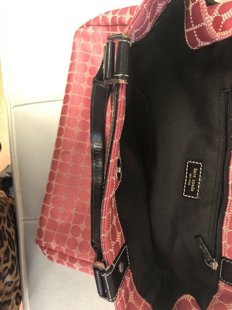 KATE SPADE Pink Canvas Tote Shoulder - NO Crossbody STRAP Bag Purse
