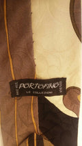 MEN NECK TIES 100% SILK PORTOFINO LE COLLECTION STONE brown black flowery by DALEY1DEALS,LLC.