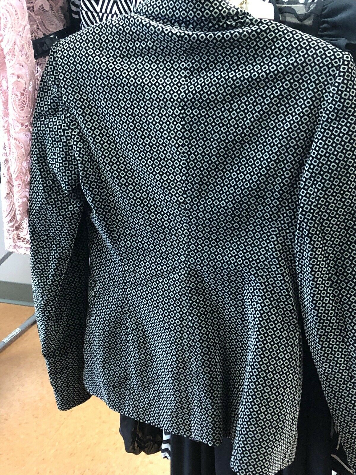 Emporio Armani Womens Gray Blue Stripe Double Breasted Blazer Sz 42