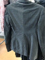 Emporio Armani Womens Gray Blue Stripe Double Breasted Blazer Sz 42
