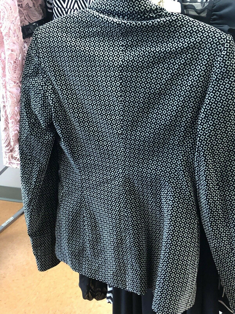 Emporio Armani Womens Gray Blue Stripe Double Breasted Blazer Sz 42
